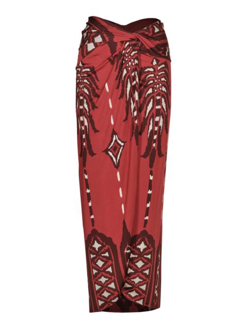 Johanna Ortiz Avanyu Printed Maxi Skirt red