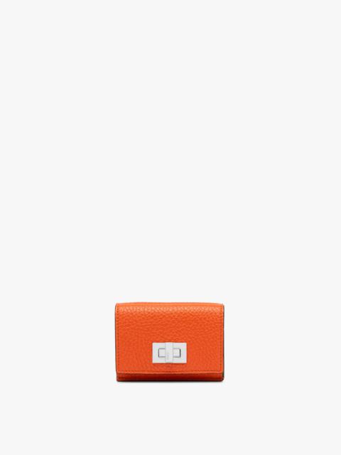FENDI Compact, tri-fold Peekaboo Selleria wallet with large internal banknote compartment and three concea