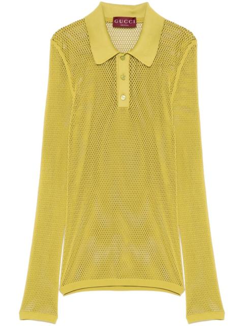 GUCCI embossed mesh polo shirt