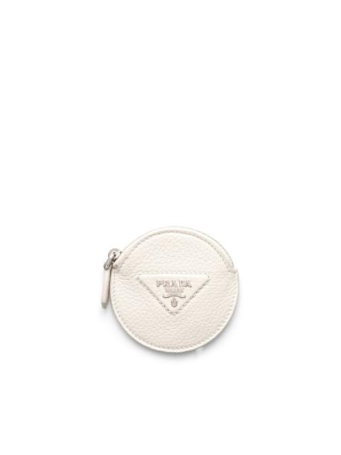 triangle-logo leather coin purse