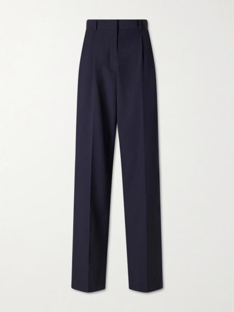 The Row Mune Merino Wool-poplin Straight-leg Pants
