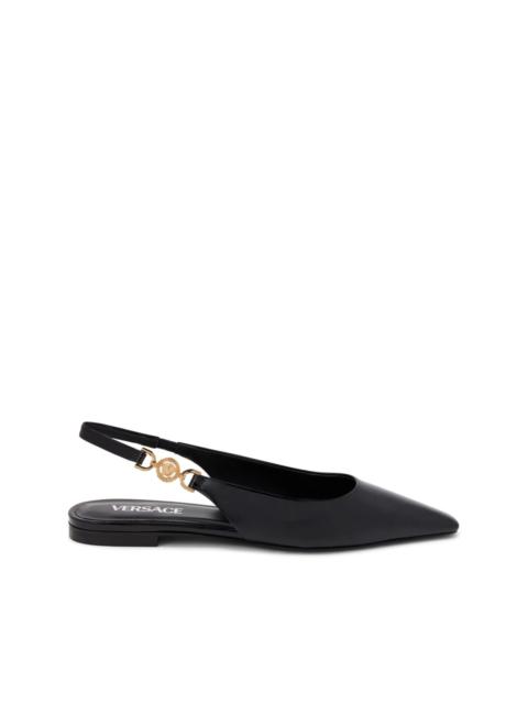 VERSACE Medusa-plaque slingback ballerina shoes