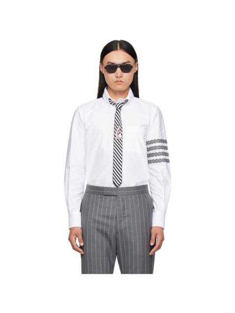 Thom Browne White 4-Bar Unraveling Cable Stitch Shirt