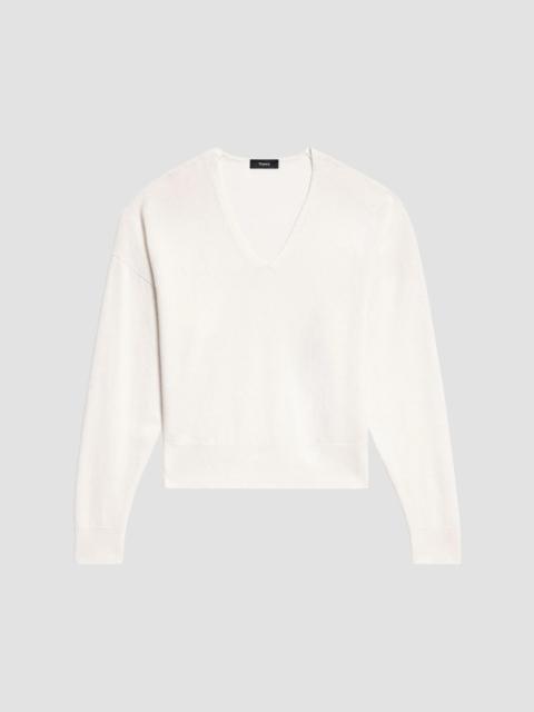 Theory Women's Relaxed V-Neck Cashmere Sweater - Ivory