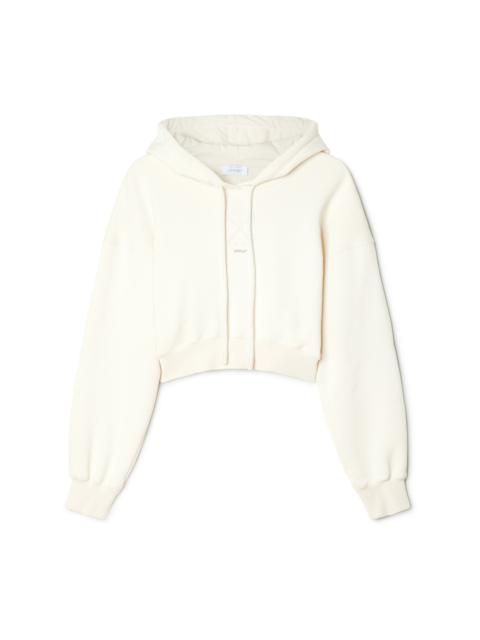 Small Arrow Pearl Crop Hoodie Beige Bla