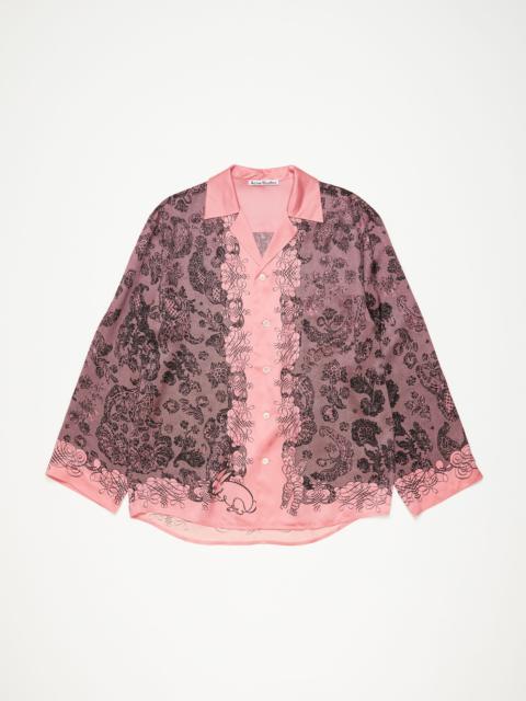 Print button-up shirt - Pink/black
