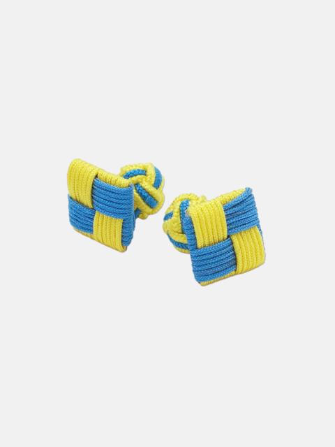 J. PRESS YELLOW & BLUE COMBO KNOT CUFFLINKS