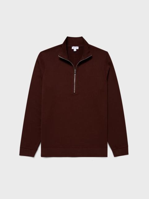 Sunspel Half Zip Loopback Sweatshirt