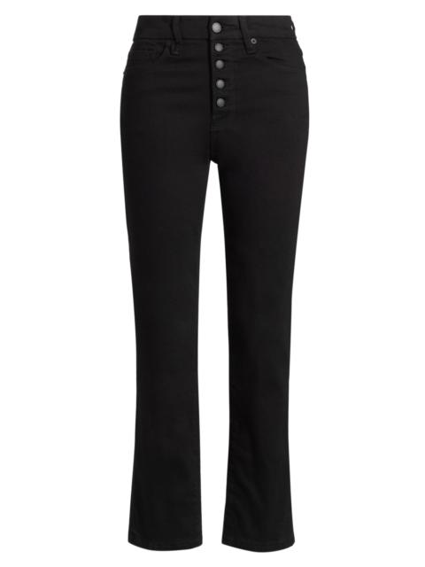 GOOD AMERICAN Women's Never Fades Good Legs Straight-Leg Jeans - Black