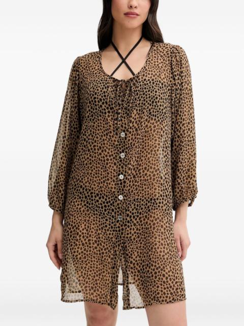 MICHAEL KORS leopard-print button blouse