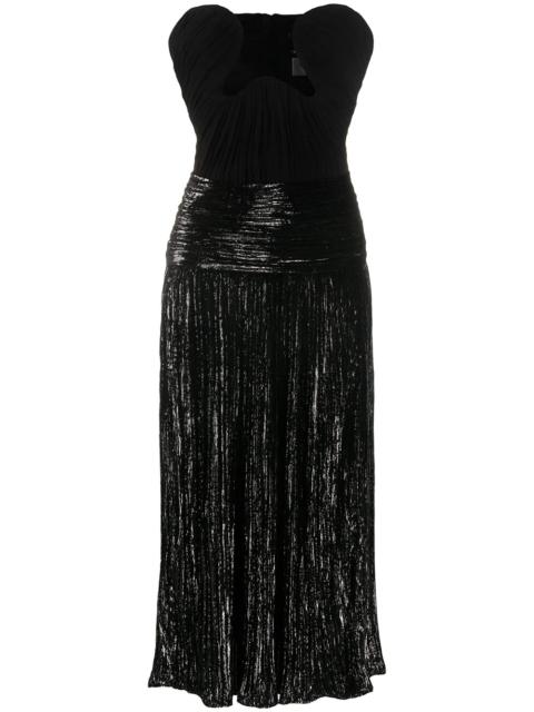 SAINT LAURENT lurex velvet bustier dress