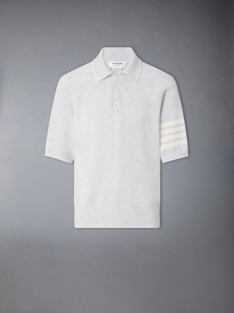 Thom Browne LINEN COTTON 4-BAR RELAXED FIT POLO