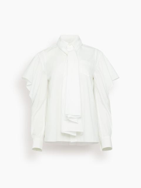 sacai Poplin Shirt in Off White
