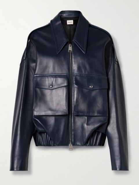 KHAITE Owey Oversized Leather Bomber Jacket