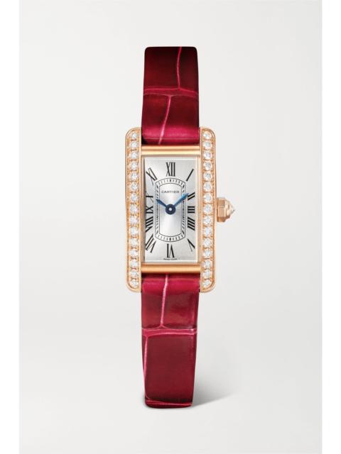 Cartier Tank Américaine mini 18-karat rose gold diamond watch Gold