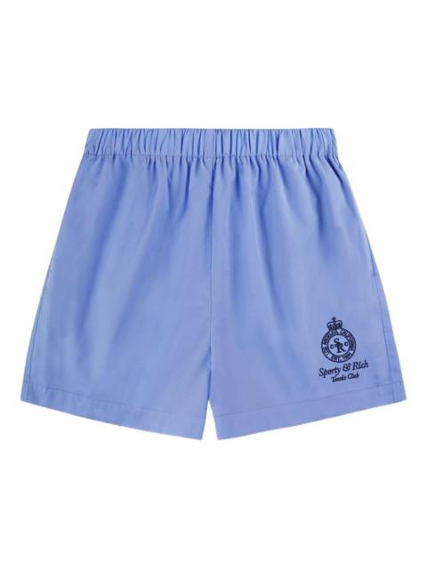 Sporty & Rich Crown Tennis embroidered-logo shorts