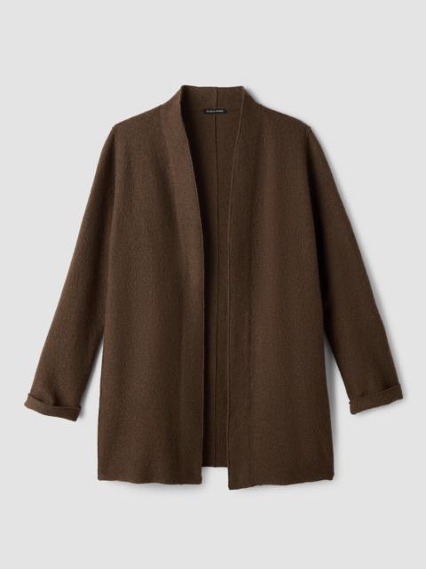 EILEEN FISHER Lightweight Boiled Wool High Collar Jacket in Regenerative Wool
