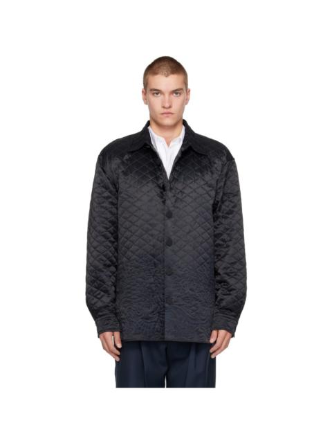 Dries Van Noten SSENSE Exclusive Black Quilted Silk Jacket