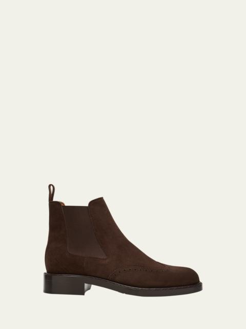 Loro Piana Men's Oliver Walk Suede Chelsea Boots