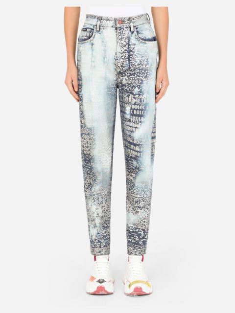 Dolce & Gabbana Foiled jeans with dolce & gabbana lettering