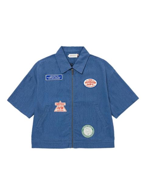 HONOR THE GIFT twill zip-up shirt
