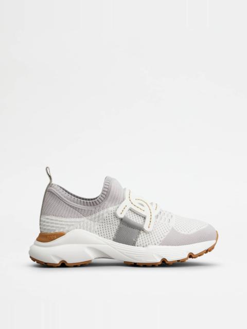 Tod's KATE SNEAKERS IN TECHNICAL FABRIC - GREY, BROWN
