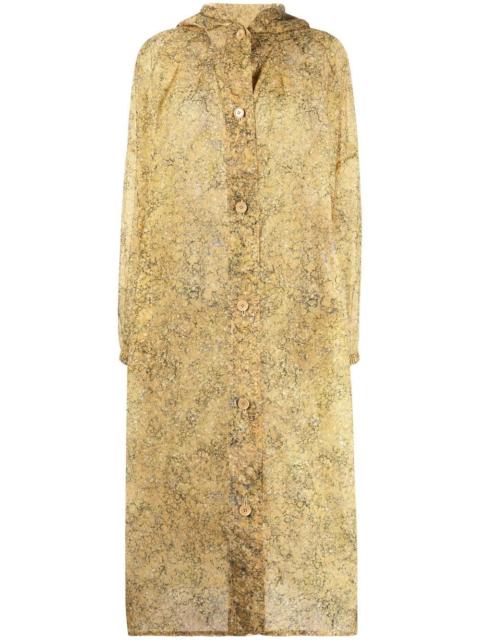 Lemaire Mantel sheer printed raincoat