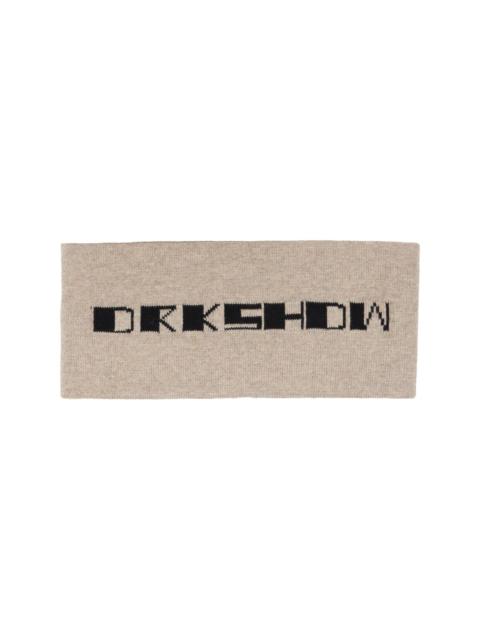 Rick Owens DRKSHDW Beige Tower Cotton Knit Headband