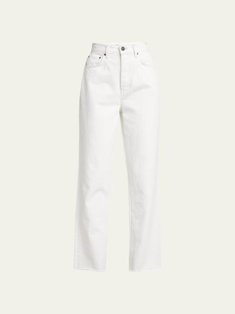 GRLFRND Cassidy Cropped Raw Hem Jeans