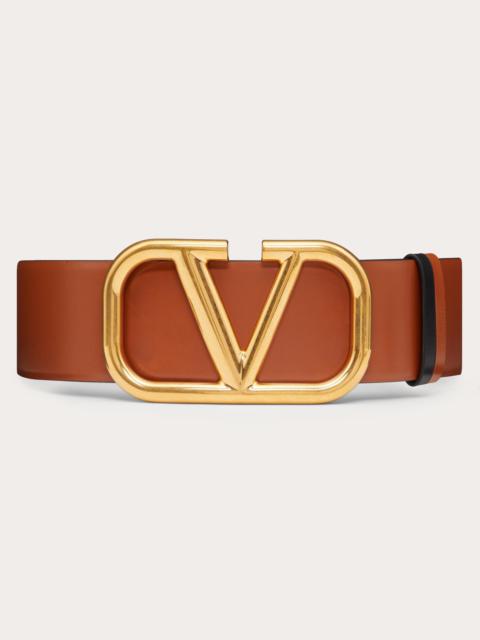 REVERSIBLE VLOGO SIGNATURE BELT IN GLOSSY CALFSKIN 70 MM