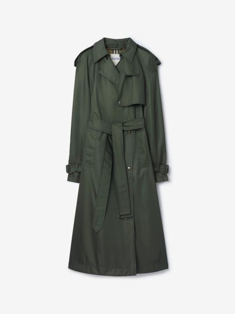 Burberry Long Nylon Hooded Trench Coat