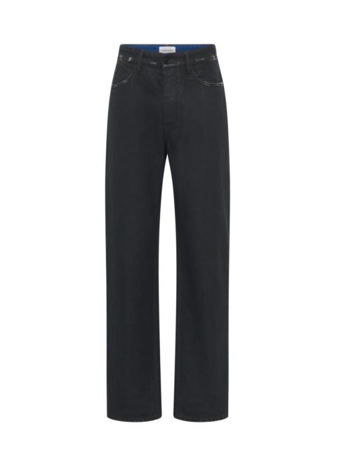 Marine Serre MOON WAXED DENIM STRAIGHT JEANS
