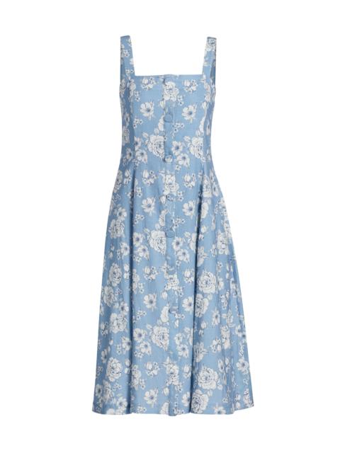 GENERATION LOVE Women's Freida Floral Linen-Blend Midi-Dress - Heritage Toile White