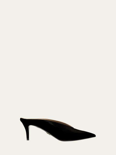 Stella McCartney 60mm Brushed Pointed-Toe Mules
