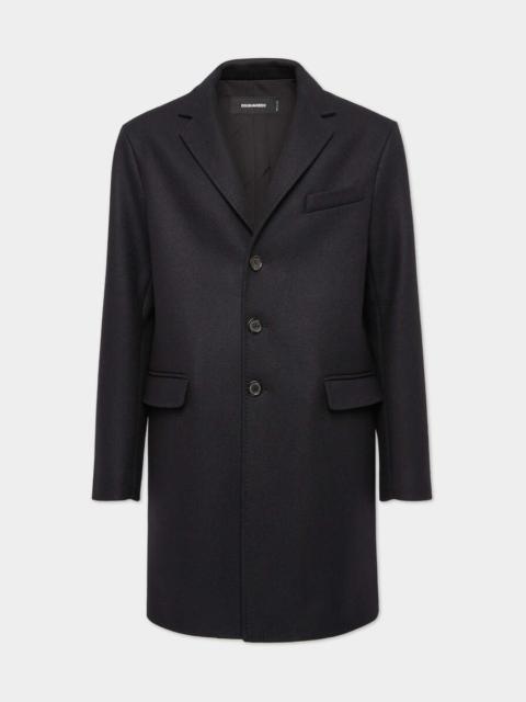 DSQUARED2 FELTED WOOL SOFT SHOULDER COAT