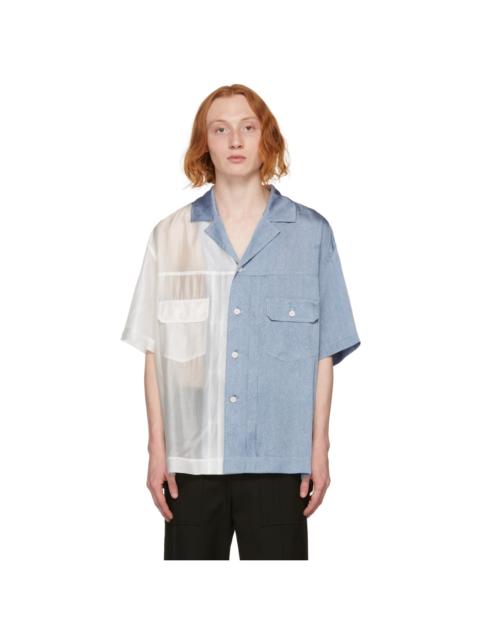 FENG CHEN WANG Blue & White Semi-Sheer Shirt