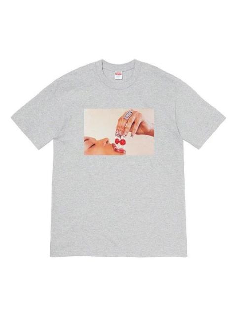 Supreme SS20 Week 1 Cherries Tee Cherry Short Sleeve Unisex Gray SUP-SS20-027