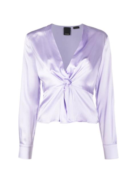 twist-front silk blouse