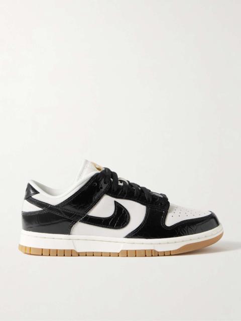 Dunk Low croc-effect leather and suede sneakers