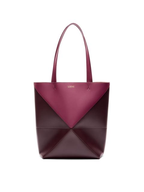 Puzzle Fold Tote in shiny calfskin