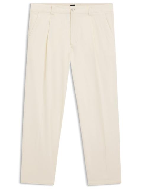 BOSS TAPERED-FIT TROUSERS IN STRETCH TWILL