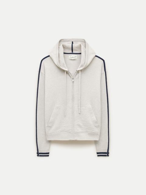 J.CREW Cashmere full-zip hoodie with tipping