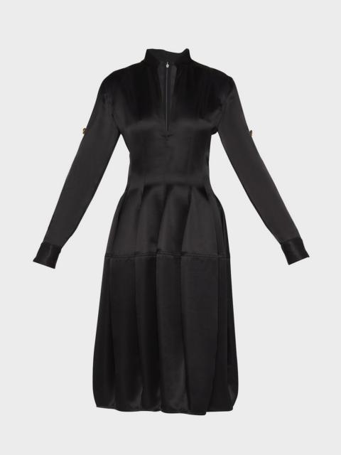 Bottega Veneta Silk Midi Dress with Adjustable Sleeves