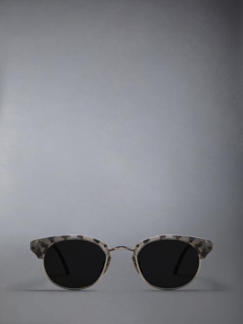 Thom Browne Tortoise Acetate And Titanium Oval Sunglasses