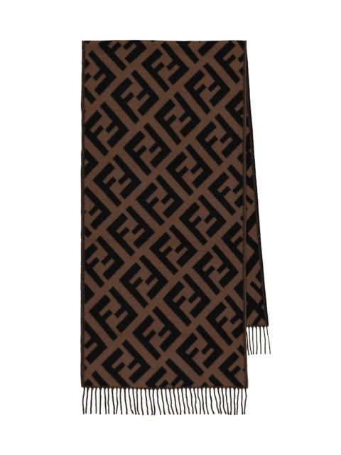 FENDI FF intarsia cashmere scarf