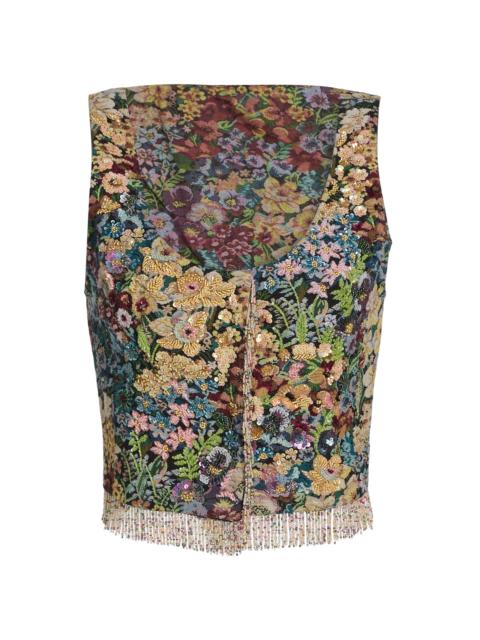 KOBI HALPERIN Women's Hazel Beaded Floral Fringe Vest - Multi