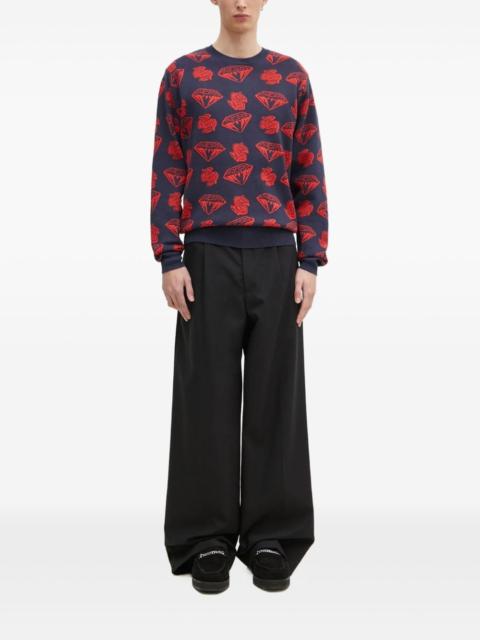 BILLIONAIRE BOYS CLUB diamond dollar-intarsia sweater