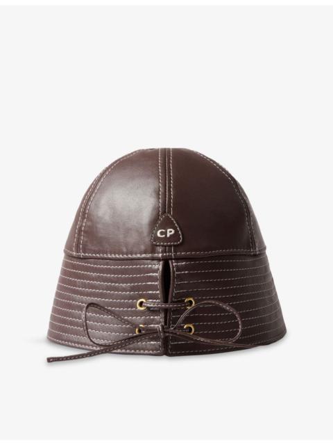 Claudie Pierlot Contrast-Stitch Leather Bucket Hat
