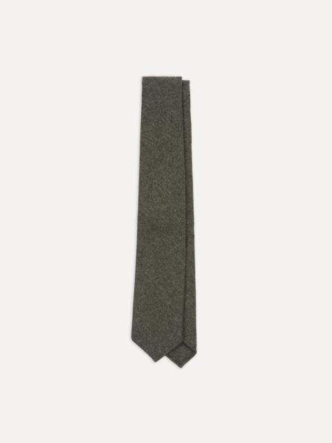 Drake's Grey Brushed Solid Hand Rolled Wool Tie