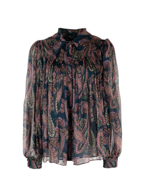 paisley-print silk shirt